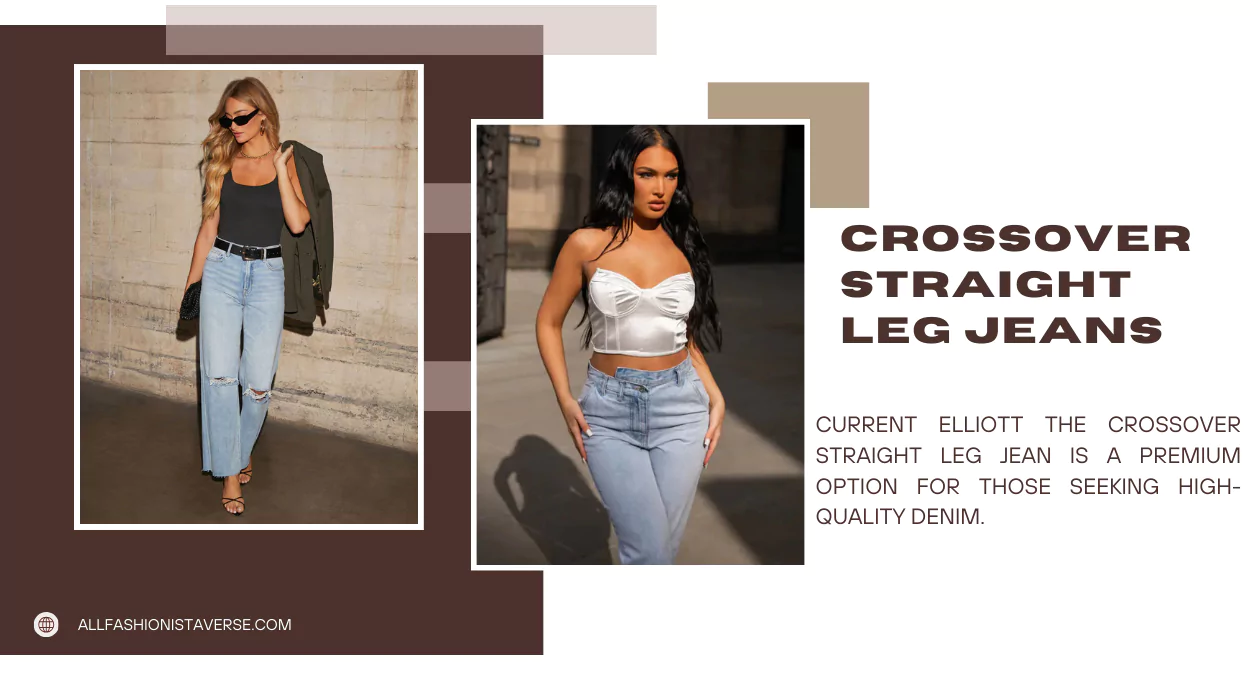 crossover straight leg jeans